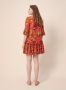 halo-naisten-lyhyt-pellavamekko-reidar-linen-mini-frill-dress-punainen-kuosi-5