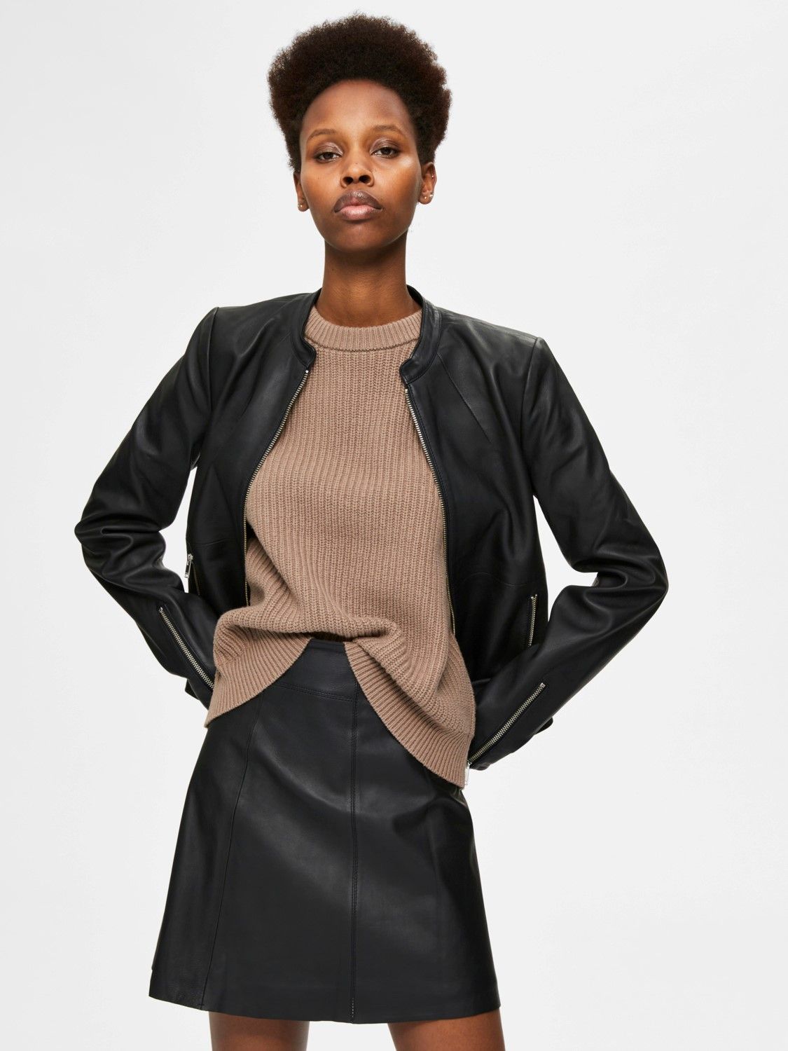 Selected femme leather jacket hotsell