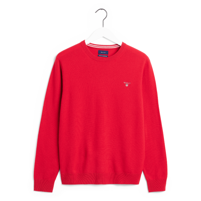 Gant Miesten Neule, Superfine Lambwool Crew Kirkkaanpunainen