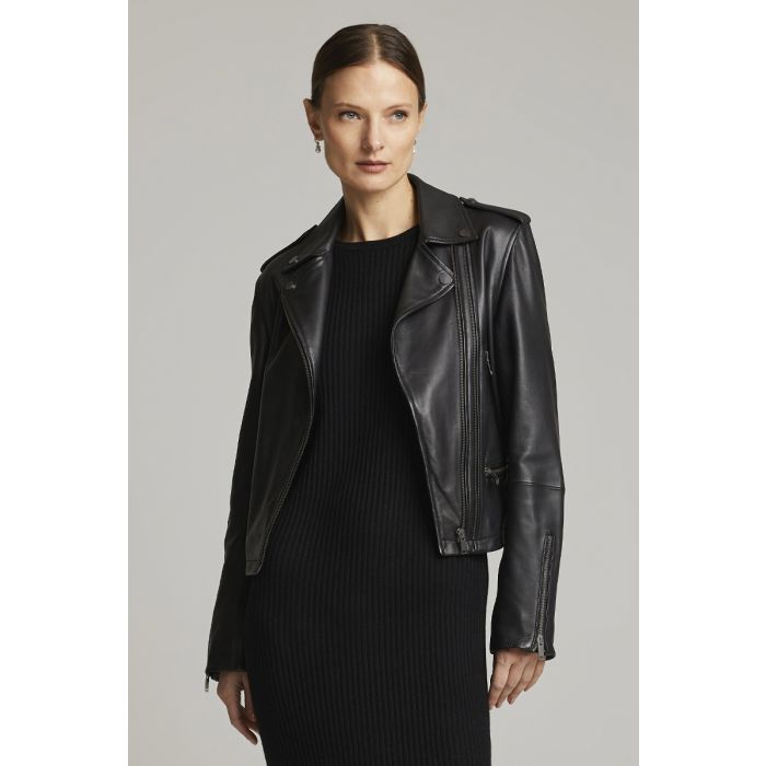 Andiata, Naisten Nahkatakki, JOSITA LEATHER JACKET Musta
