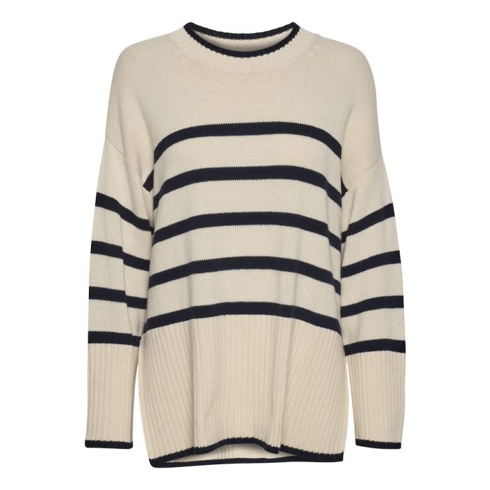 Part Two Naisten Raidallinen Neule, NOELLINE PULLOVER Raidallinen Sininen
