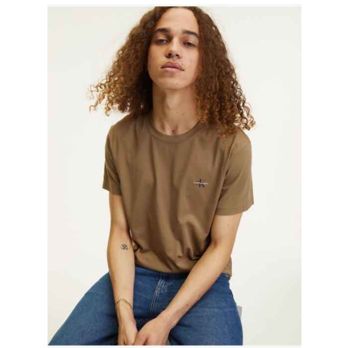 Calvin Klein Jeans Miesten T-paita  MONOGRAM T-SHIRT Keskiruskea