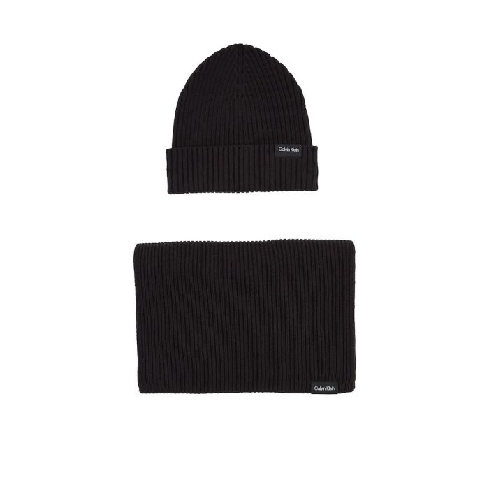 calvin-klein-jeans-miesten-kaulaliina-pipo-gs-classic-cotton-scarf-and-beanie-musta-2