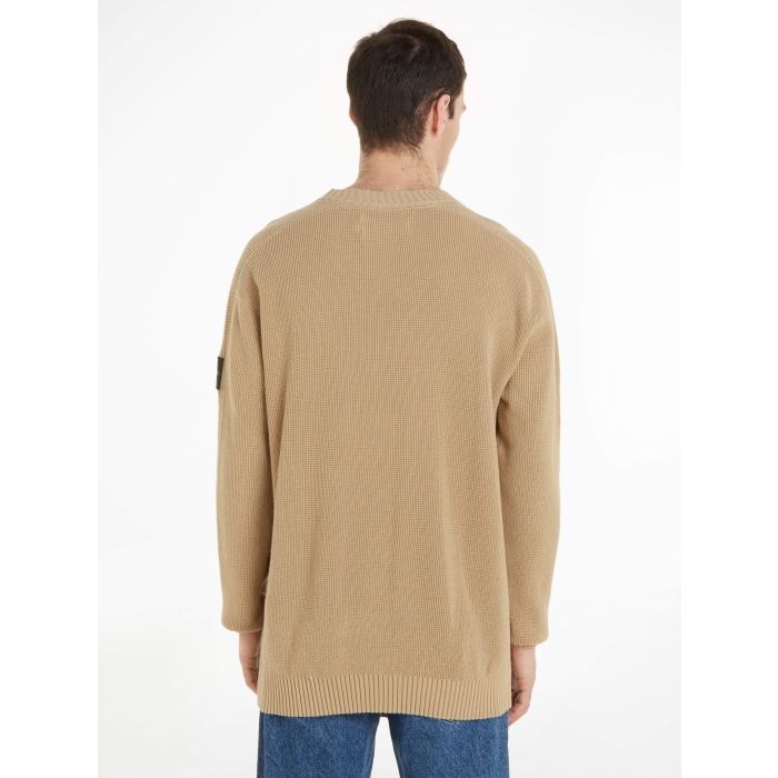 calvin-klein-jeans-neule-badge-waffle-mix-sweater-beige-2
