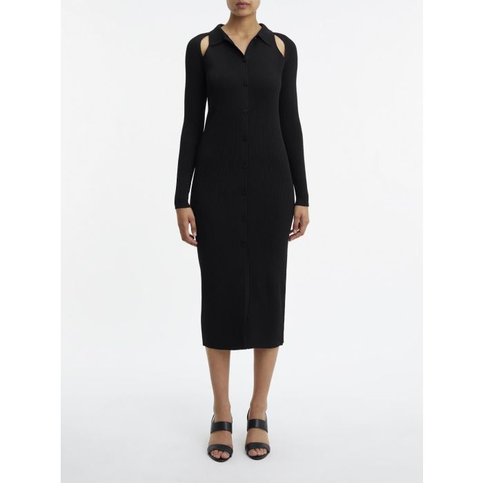 calvin-klein-women-naisten-mekko-iconic-rib-shirt-midi-dress-musta-1
