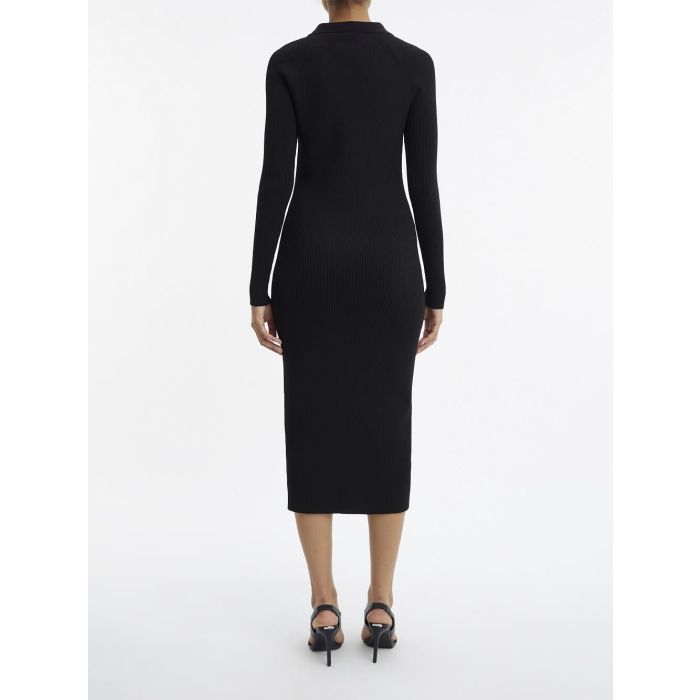 calvin-klein-women-naisten-mekko-iconic-rib-shirt-midi-dress-musta-2