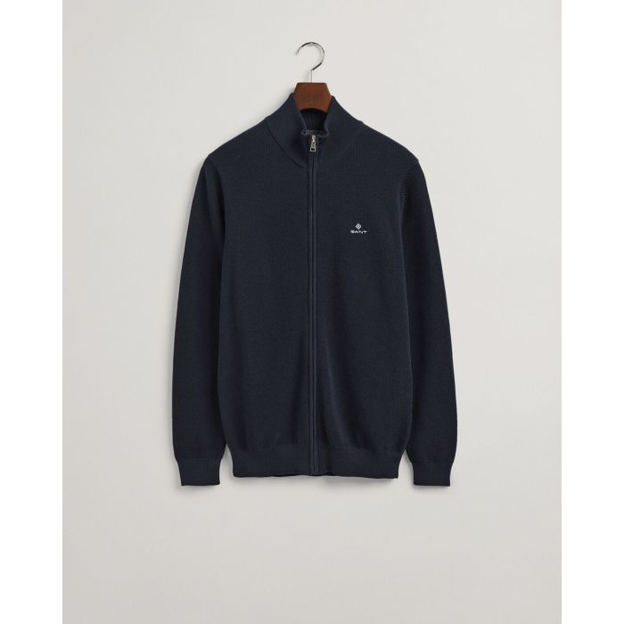 gant-miesten-neuletakki-cotton-pikee-zip-cardigan-tummansininen-4
