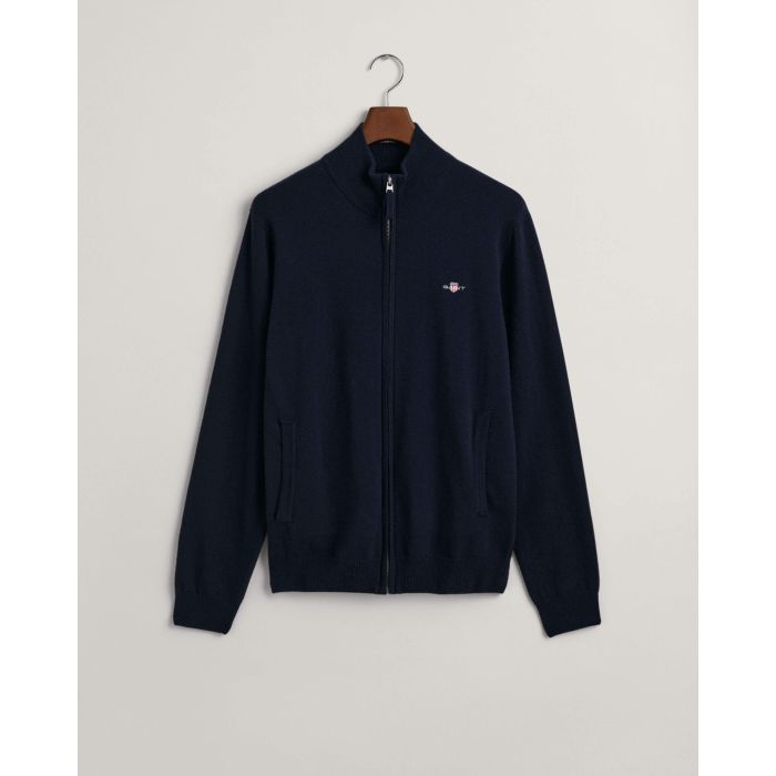 gant-miesten-neuletakki-superfine-lambswool-zip-cardigan-tummansininen-3