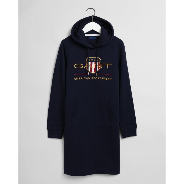 gant-naisten-collegemekko-archive-shield-hoodie-dress-tummansininen-1