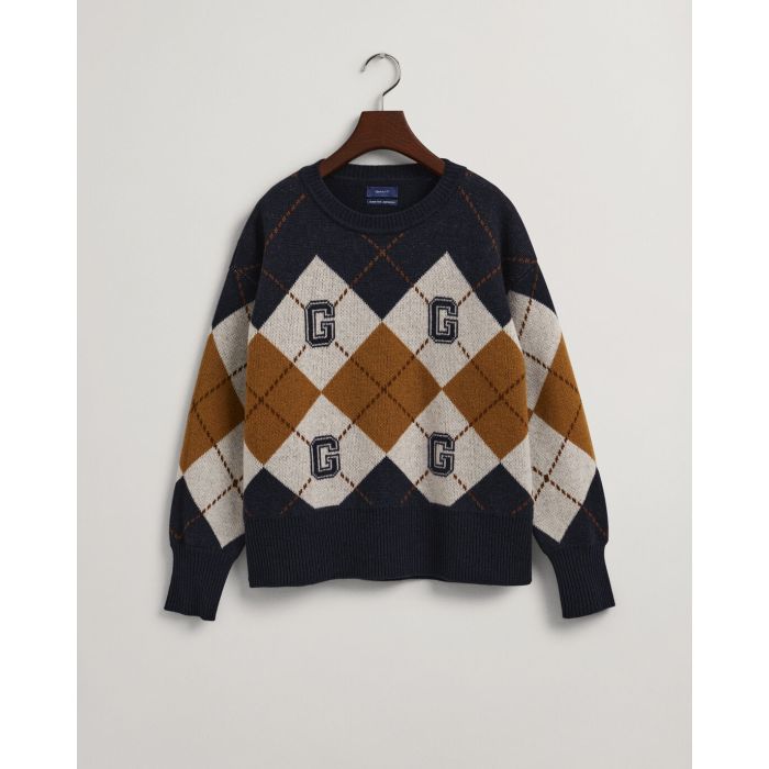 gant-naisten-neulepusero-argyle-c-neck-sininen-kuosi-3