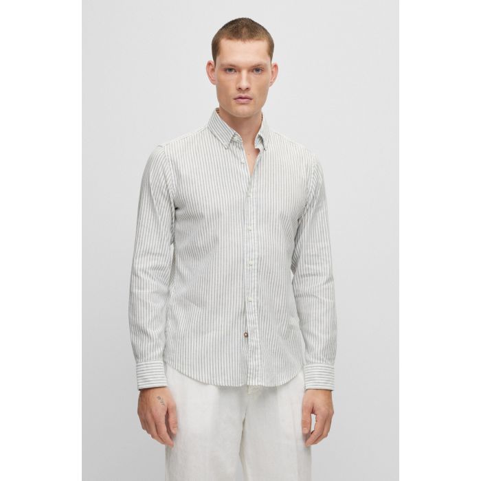 hugo-boss-kauluspaita-c-hal-bd-cotton-linen-raidallinen-vihrea-1