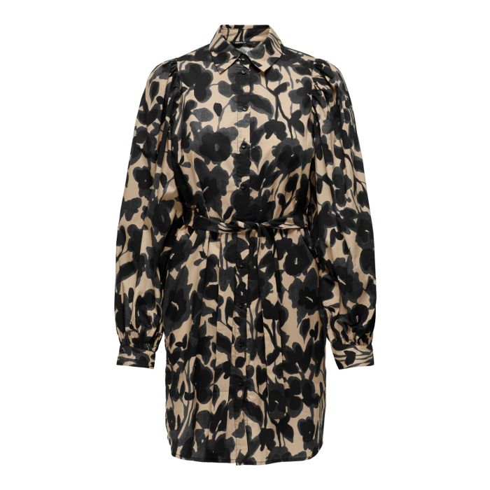 only-mekko-onljada-ls-volume-shirt-dress-musta-kuosi-1