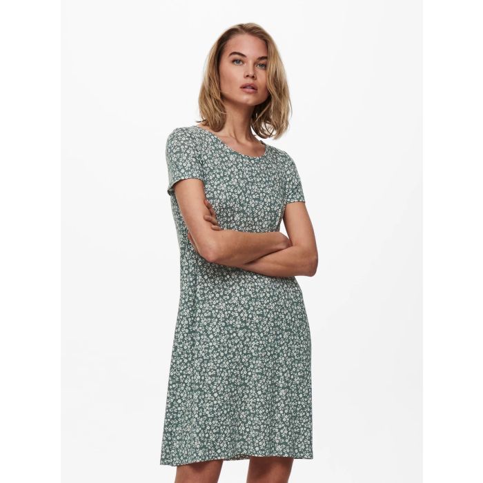 only-naisten-trikoomekko-bera-back-lace-ss-vihrea-kuosi-1