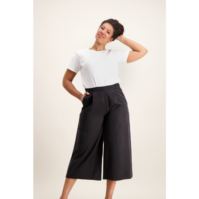 Kaiko, Naisten Housut, Flowy Culottes Musta