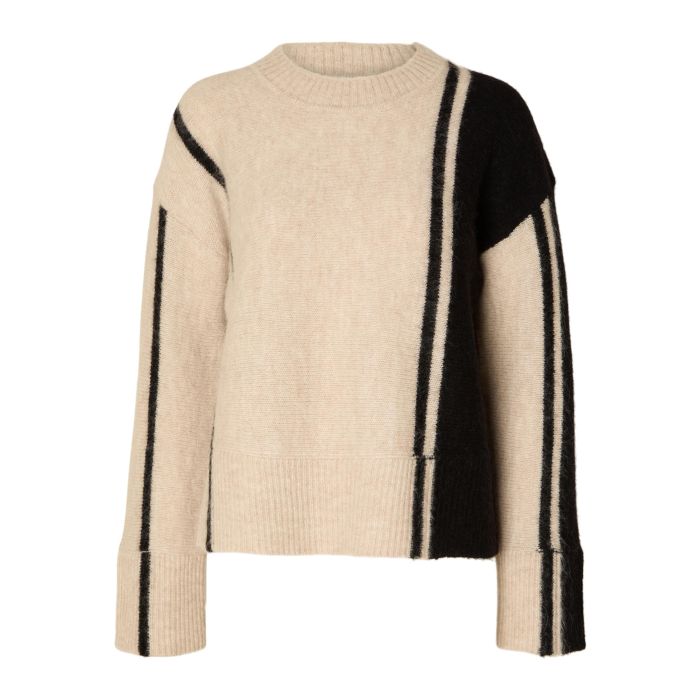 selected-femme-naisten-neule-slfalva-ls-o-neck-knit-beige-kuosi-1