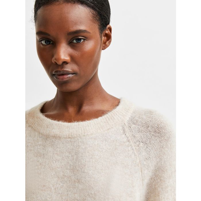 selected-femme-naisten-neulemekko-slflulu-ls-knit-dress-o-neck-luonnonvalkoinen-4