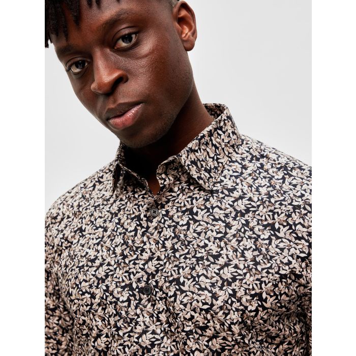 selected-kauluspaita-slim-ethan-aop-shirt-mustavalkoinen-2