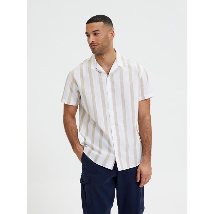 selected-miesten-paita-new-linen-shirt-resort-raidallinen-ruskea-1