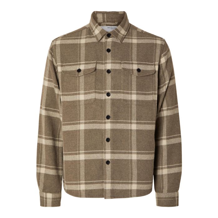 selected-miesten-paitatakki-loose-pablo-ls-check-ruskea-ruutu-1