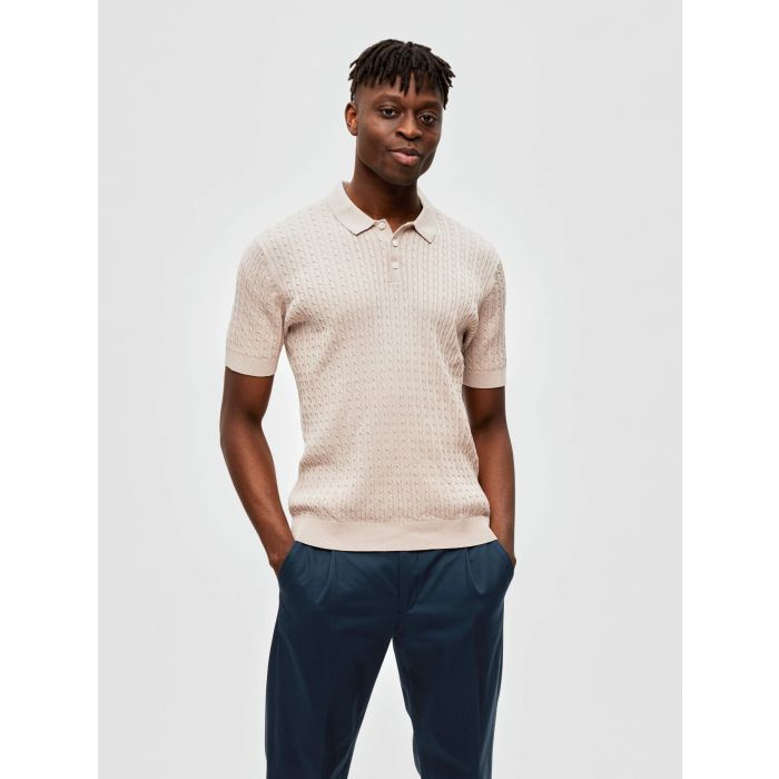 selected-miesten-pikeepaita-slh-madden-ss-knit-polo-beige-1