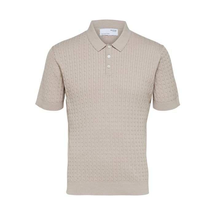 selected-miesten-pikeepaita-slh-madden-ss-knit-polo-beige-3