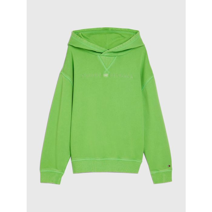 tommy-hilfiger-childrenswear-lasten-huppari-tonal-logo-hoodie-vihrea-1