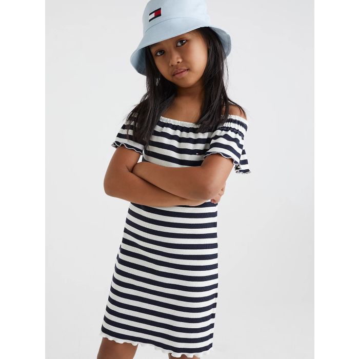 tommy-hilfiger-childrenswear-lasten-mekko-offshoulder-steipe-dress-raidallinen-sininen-1