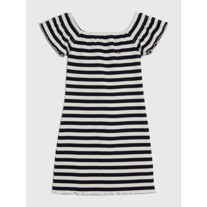 tommy-hilfiger-childrenswear-lasten-mekko-offshoulder-steipe-dress-raidallinen-sininen-2