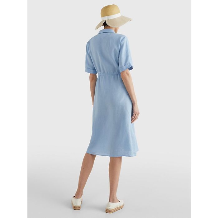 tommy-hilfiger-mekko-linen-midi-dress-vaaleansininen-2