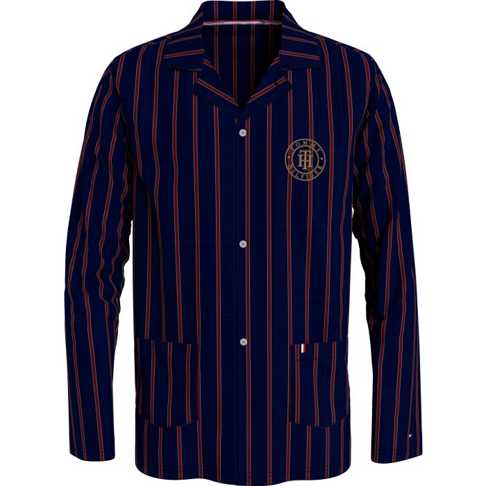 tommy-hilfiger-miesten-pyjamapaita-pj-shirt-woven-raidallinen-punainen-1