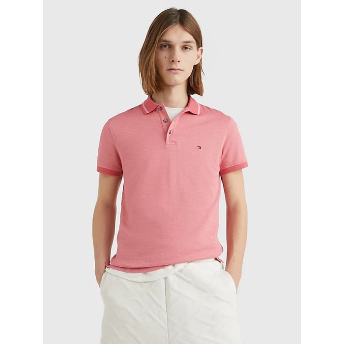 tommy-hilfiger-pikee-pretwist-mouline-tipped-polo-punainen-1
