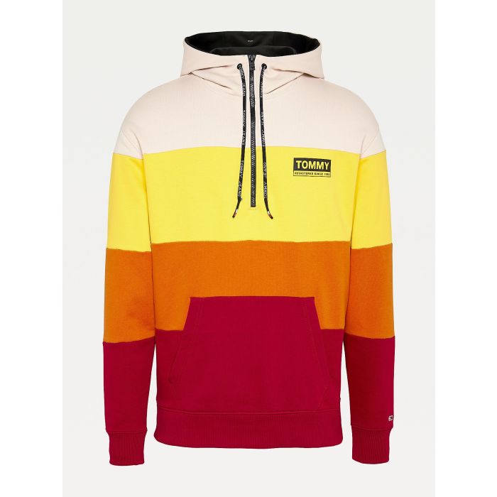 Tommy jeans funnel neck half zip hoodie in colourblock store