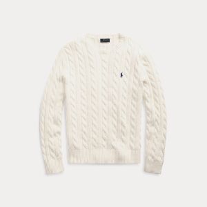 Polo Ralph Lauren miesten neule, LS DRIVE LONG SLEEVE PULLOVER Valkoinen