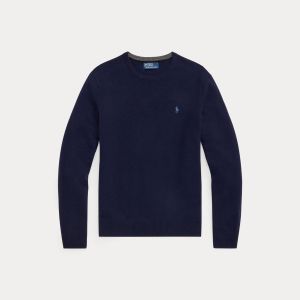 Polo Ralph Lauren miesten neulepusero, LONG SLEEVE PULLOVER CREW WOOL Tummansininen