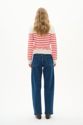 Inwear naisten neuletakki, WALLISIW CARDIGAN Red Stripe