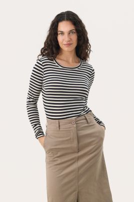 Part Two Naisten Paita, EMAJAPW TS Dark Navy Stripe