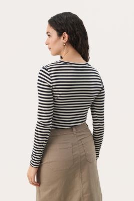 Part Two Naisten Paita, EMAJAPW TS Dark Navy Stripe