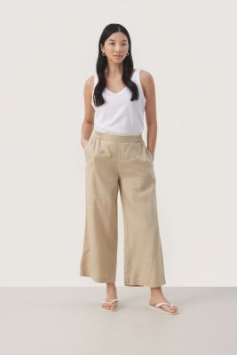 Part Two pellavahousut, PETRINES PANT White Pepper