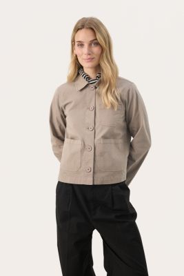 Part Two Naisten Lyhyt Puuvillatakki, FREDA JACKET Desert Taupe