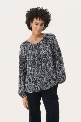 Part Two Naisten Pusero, PANTHERAPW SH Dark Navy Dot Chain
