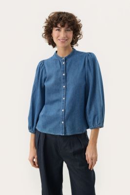 Part Two naisten pusero, NICOLIEPW SH Medium Blue Denim