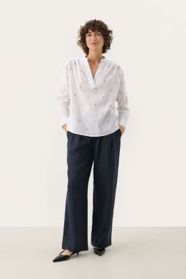 Part Two naisten pusero, Natalepw blouse Bright White Gold Embroid