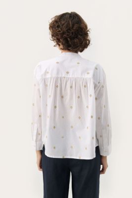 Part Two naisten pusero, Natalepw blouse Bright White Gold Embroid