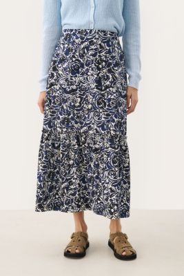 Part Two naisten hame, NADEEMPW SK Navy Rose Print