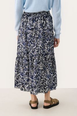 Part Two naisten hame, NADEEMPW SK Navy Rose Print