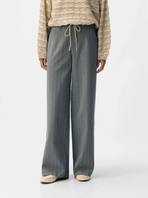 Object naisten housut, OBJLISA WIDE PANT AOP Medium Grey Melange