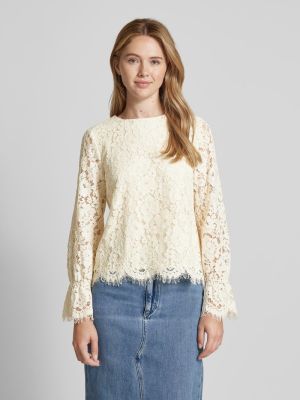 Y.A.S naisten paita, YASPERLA LS LACE TOP S Luonnonvalkoinen