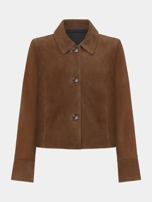 Saki naisten nahkatakki, THEA JACKET Konjakinruskea