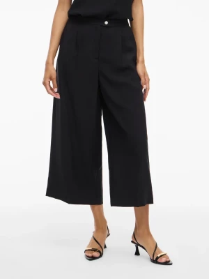 Vila naisten housut, VIMARLEE HW WIDE CULOTTE PANTS Black Beauty
