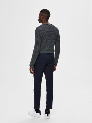 Selected Miesten Housut, Slim Miles Flex NOS Tummansininen